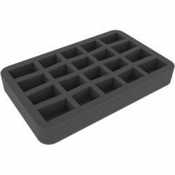 HS035A022 35 mm foam tray for miniatures in scale 1:56 (28 mm) - 20 compartments
