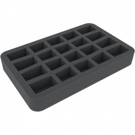 HS035A022 35 mm foam tray for miniatures in scale 1:56 (28 mm) - 20 compartments