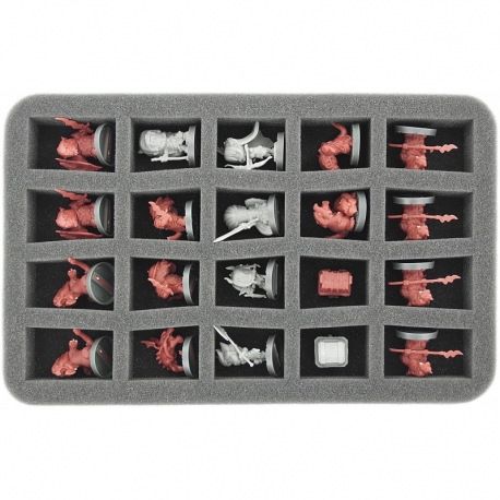 HS035SD01 35 mm Half-Size Foam Tray for 20 Super Dungeon Explore figures