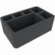 HSMFAK100BO 100 mm Half-Size foam tray with 6 compartments