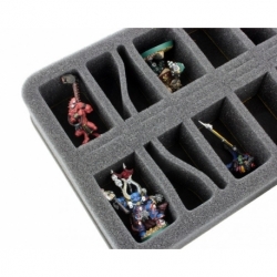 HS050WH20 50 mm half-size Figure Foam Tray with 16 slots