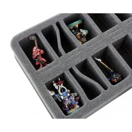 HS050WH20 50 mm half-size Figure Foam Tray with 16 slots