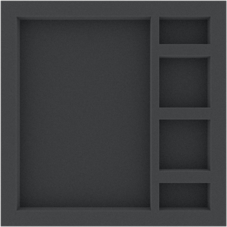 AFHW030BO 285 mm x 285 mm x 30 mm foam tray for board game boxes (5 slots)