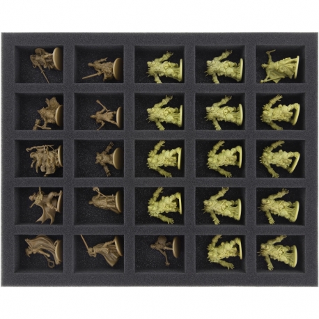 FS035ZC26 35 mm full-size Figure Foam Tray with 25 large cut outs for Zombicide Green Horde