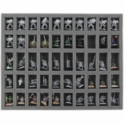 FS035WH06 35 mm full-size foam tray with 50 slots for miniatures with 25 mm base
