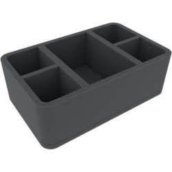 HSMEVL090BO 90 mm Half-Size foam tray with 5 compartments