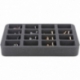 HS040BF05BO Bandeja de espuma Half-Size de 40 mm con 16 compartimentos