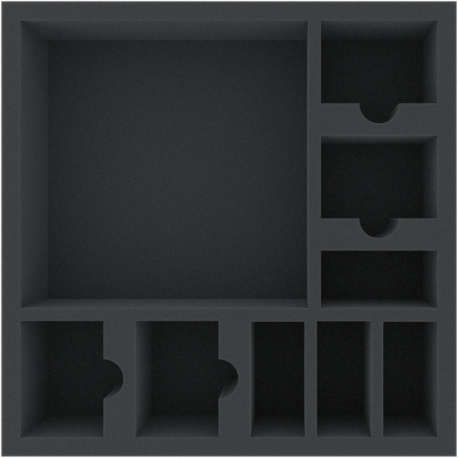 AFMENK070BO 285 mm x 285 mm x 70 mm foam tray for board games - 9 compartments