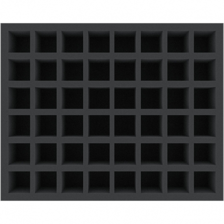 FS055I048BO 55 mm Full-Size foam tray with 48 square compartments