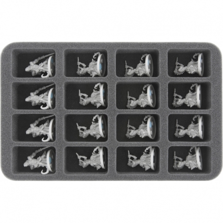 HS040BF05BO 40 mm half-size Figure Foam Tray with 16 compartments
