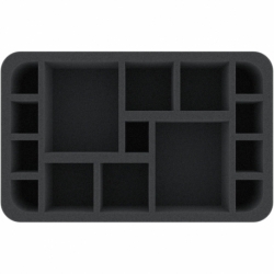 HSMEDR065BO 65 mm Half-Size foam tray with 15 compartments