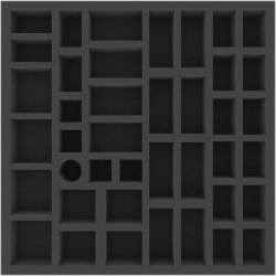 AGDX040BO 295 mm x 295 mm x 40 mm foam tray for board games - 41 compartments