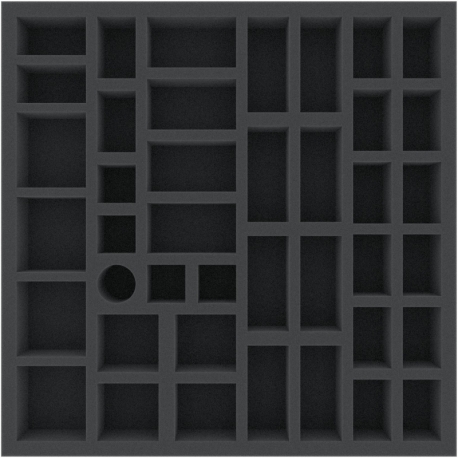 AGDX040BO 295 mm x 295 mm x 40 mm foam tray for board games - 41 compartments