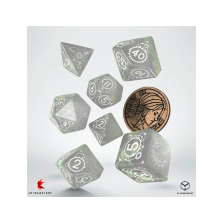 The Witcher Dice Set Ciri - The Lady of Space and Time (7 & unique coin)