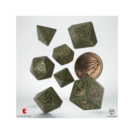 The Witcher Dice Set Triss - The Fourteenth of the Hill (7 & unique coin)