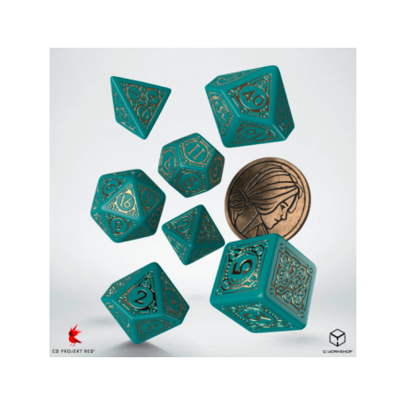 The Witcher Dice Set Triss - The Beautiful Healer (7 & unique coin)