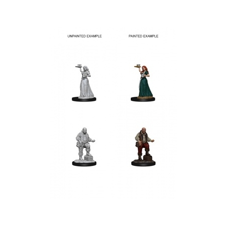 Pathfinder Deep Cuts Unpainted Miniatures - Merchants (Serving Girl/Merchant) (6 Units)