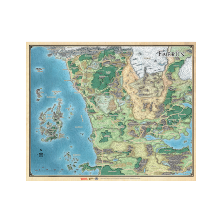 D&D: Sword Coast Adventurer's Guide Faerûn Map