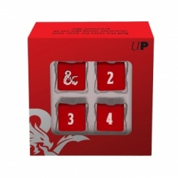 UP - Heavy Metal Red and White D6 Dice Set for Dungeons - Dragons