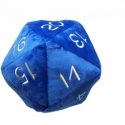 UP - Dice - Jumbo D20 Novelty Dice Plush in Blue with Silver Numbering