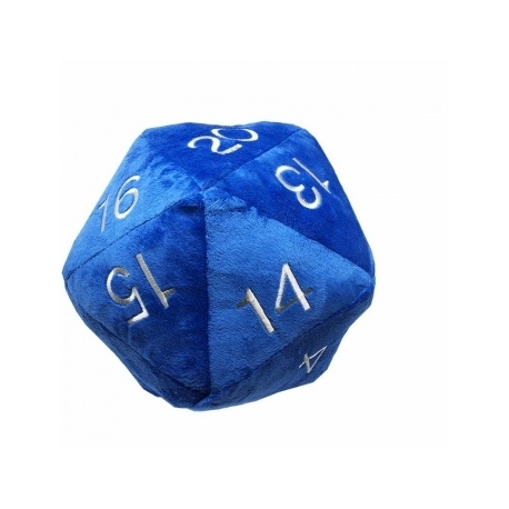 UP - Dice - Jumbo D20 Novelty Dice Plush in Blue with Silver Numbering