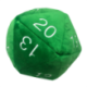 UP - Dice - Jumbo D20 Novelty Dice Plush in Green with White Numbering