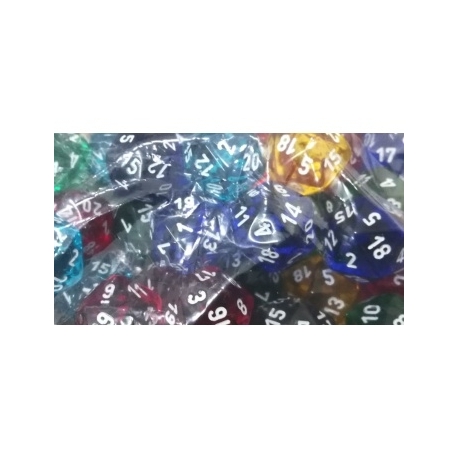 Chessex Translucent Bags of 50 Dice - Translucent d20