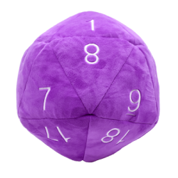 UP - Dice - Jumbo D20 Novelty Dice Plush in Purple with White Numbering