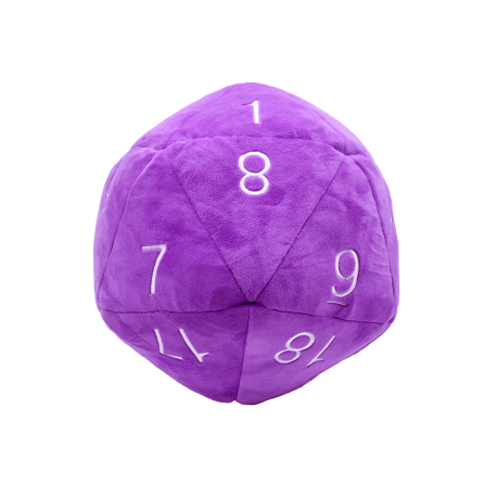 UP - Dice - Jumbo D20 Novelty Dice Plush in Purple with White Numbering