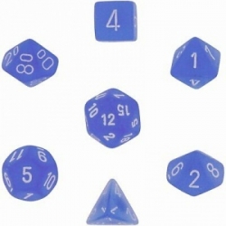 Chessex Frosted 7-Die Set - Blue w/white
