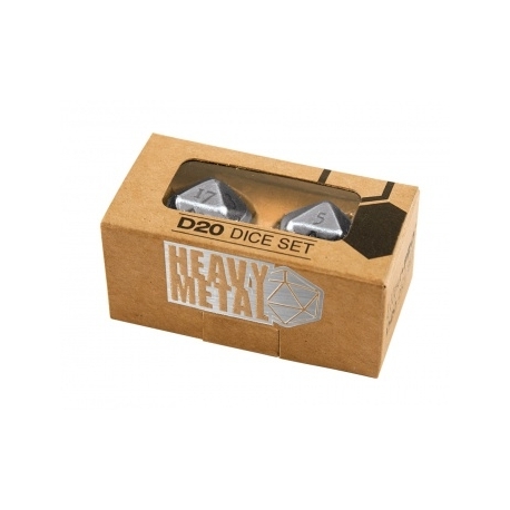 UP - Dice - Heavy Metal D20 2-Dice Set - Chrome