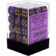 Chessex Signature 12mm d6 with pips Dice Blocks (36 Dice) - Vortex Purple w/gold