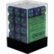 Chessex Signature 12mm d6 with pips Dice Blocks (36 Dice) - Lustrous Dark Blue w/green