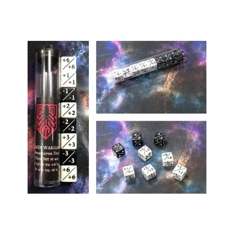 Kraken Wargames Dice - Positive/Negative D6 Dice 16 mm (8 Dice in Tube)