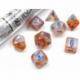 Chessex Borealis Poliédrico Rose Gold/light blue Luminary 7-Die Set