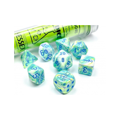Chessex Festive Polyhedral Garden/blue 7-Die Set