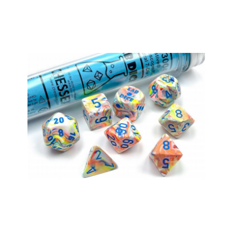 Chessex Festive Polyhedral Kaleidoscope/blue 7-Die Set