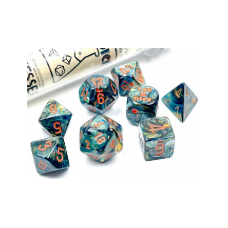 Chessex Lustrous Polyhedral Alpestris/orange 7-Die Set
