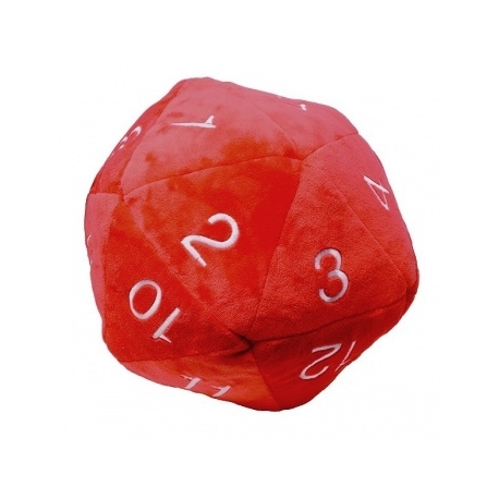 UP - Dice - Jumbo D20 Novelty Dice Plush in Red with White Numbering