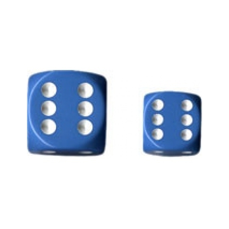 Chessex Opaque 16mm d6 with pips Dice Blocks (12 Dice) - Light Blue w/white