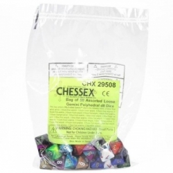 Chessex Gemini Bags of 50 Asst. Dice - Loose Gemini Poly. d8 Dice