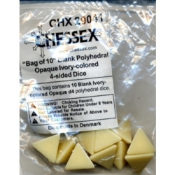 Chessex Opaque Polyhedral Bag of 10 Blank 4-sided dice