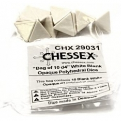Chessex Opaque Polyhedral Bag of 10 Blank 4-sided dice
