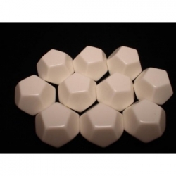 Chessex Opaque Polyhedral Bag of 10 Blank 12-sided dice