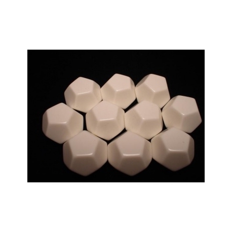 Chessex Opaque Polyhedral Bag of 10 Blank 12-sided dice