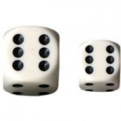 Chessex opaco 16 mm d6 con pepitas bloques de dados (12 dados) - blanco con negro