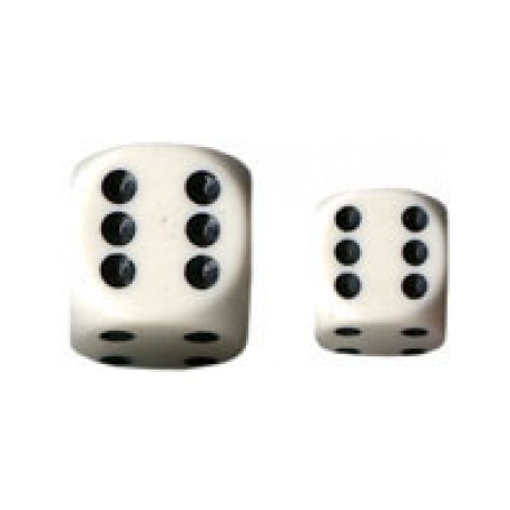 Chessex opaco 16 mm d6 con pepitas bloques de dados (12 dados) - blanco con negro