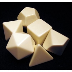 Chessex Opaque Polyhedral Set of 6 blank dice - Opaque Polyhedral White Set of 6 blank dice