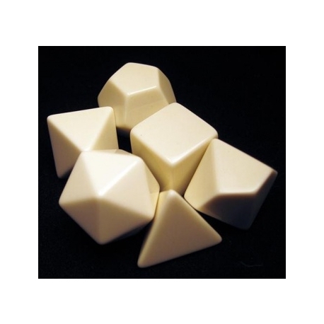 Chessex Opaque Polyhedral Set of 6 blank dice - Opaque Polyhedral White Set of 6 blank dice