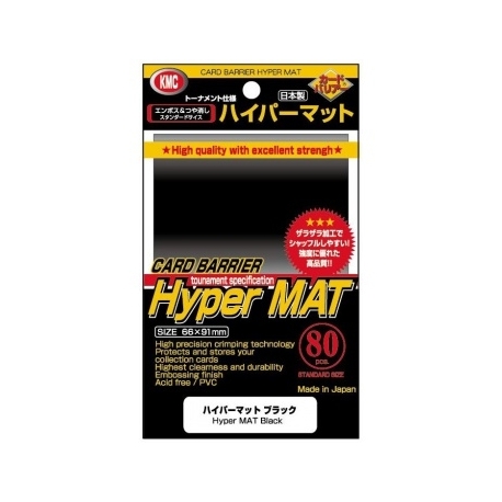 KMC Standard Sleeves - Hyper Mat Black (80 Sleeves)